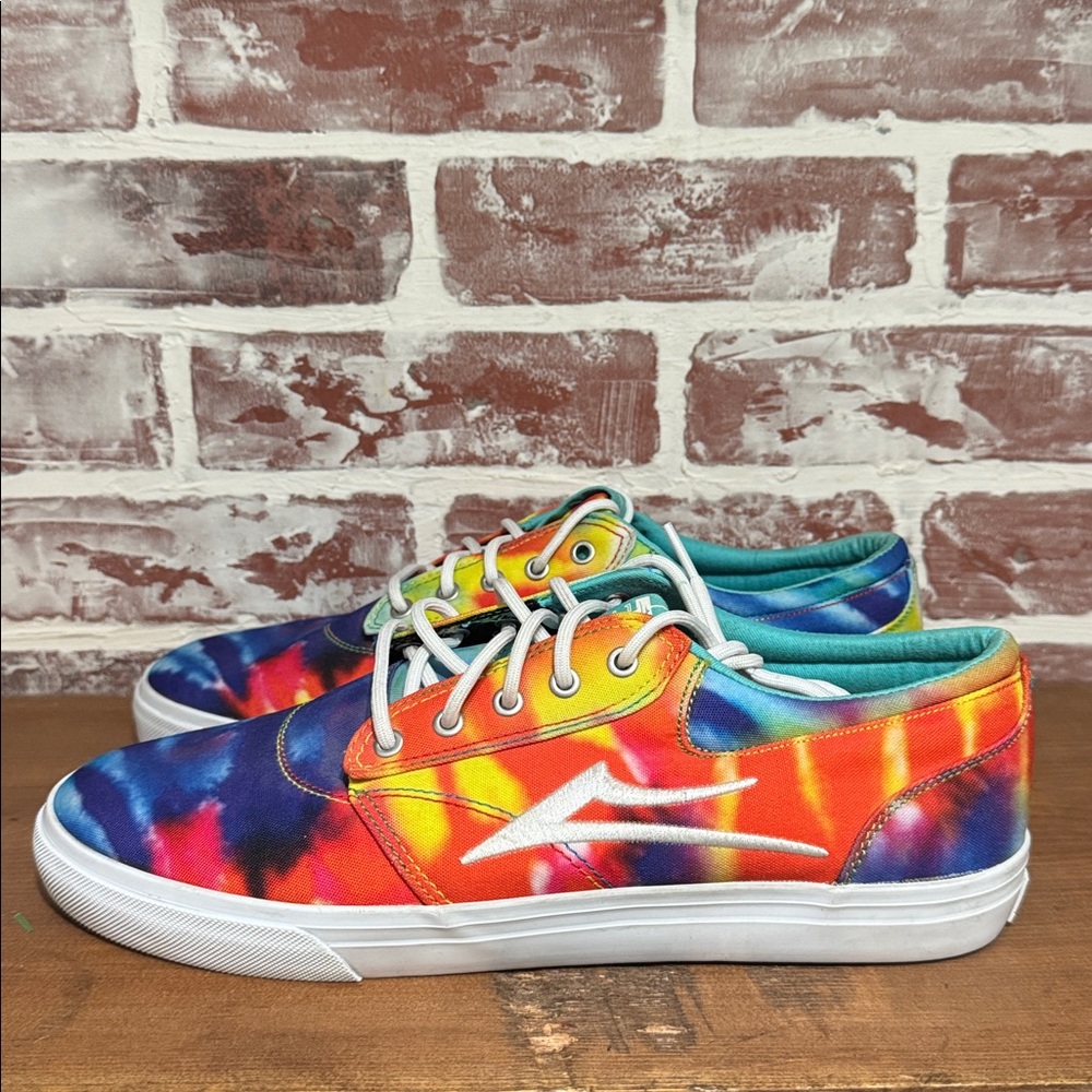 Lakai Men's Griffin Sneakers- Orange Tie-Dye / Lace-Up / Low-Top / Size 11 - Picture 3 of 11